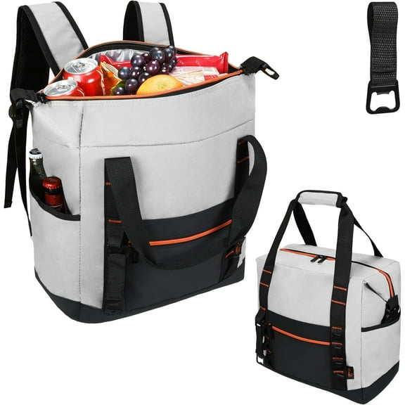 Tirrinia Camping Cooler Bag Insulated w/ Shoulder Strap and Bottle Opener 20 Cans Portable Ice Chest