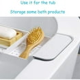 thumbnail image 2 of Mornenjoy Bath Tray for Tub,Bathtub Caddy Tray, Expandable Bath Tub Table Tray Bathtub Shelf Caddy Tray Bath Stand Kitchen Shelf Bathroom Bath Board Organizer Trays for Wine Book Bath Products (White), 2 of 6