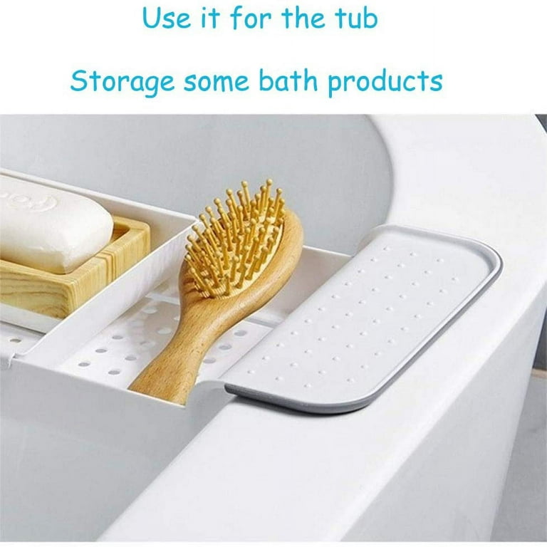 Kids Bath Toy Caddy Bathroom Organizer Holder Adjustable Storage Soap Dish  White