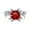 Red, variant on Elegant 2 Carat Moissanite Sunflower Ring - 925 Sterling Silver - Perfect for Engagement Weddings & Gifts