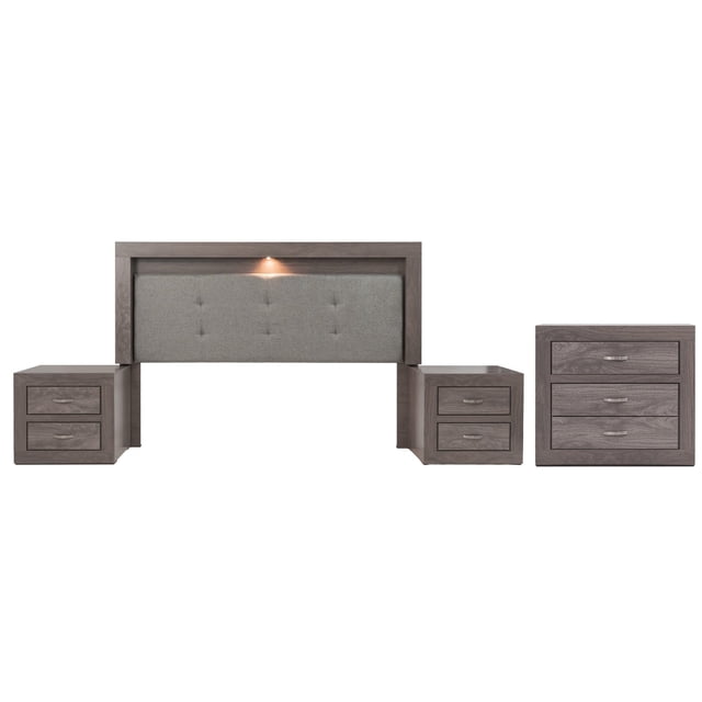 Recamara KS 4 Piezas Aurora Sin Espejo - Gris
