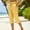 Yellow, variant on Yellow Women's Linen Capri Pants Casual High Waisted Drawstring Wide Leg Loose Straight Leg Spring Summer Vacation Comfy Beach Pant With Pockets