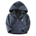 thumbnail image 2 of ATOGUTA Toddler Jackets for Girls Soft Fleece Sherpa Jacket Full Zip Hoodie Coat Navy, Size 12M-6, 2 of 3