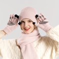 thumbnail image 1 of 3pcs/set  Men‘s Hat Gloves Scarf Set  Men‘s Winter Warm Knit Hat  Riding Ear Protection Beanie Hat,PINK, 1 of 7