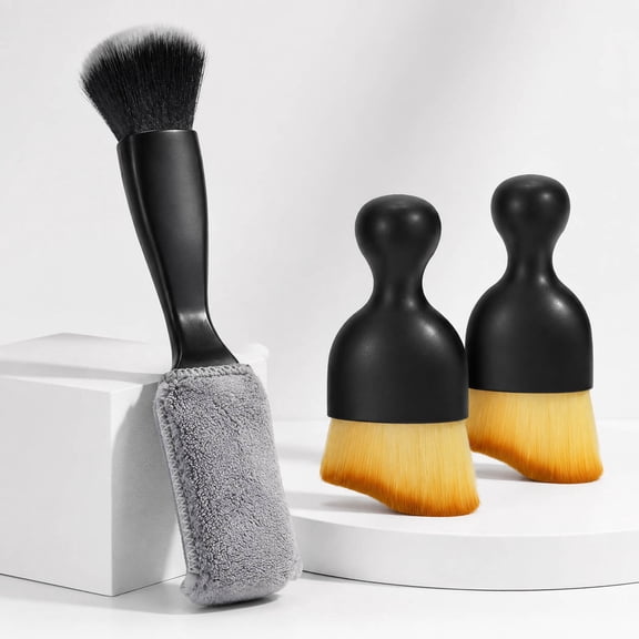 3 PCS Car Interior Detail Dust Brush,Soft Car Interior Detailing Kit Tools,Dash Duster Brush for Auto,Truck,SUV,RV Interior Cleaning