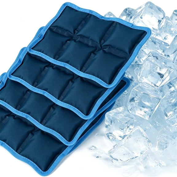 4 Pcs Ice Packs for Lunch Box,Shipping Cold Pack Long Lasting,Reusable Ice Freezer Packs for Cooler,Flexible Drinks Freezer for Picnic, Sports & Camping,6”x4”x0.7”,Topboutique
