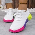 thumbnail image 2 of Rokment Color Block Running Tennis Walking Shoes for Women Comfortable Knit Lace up Athletic Workout Fitness Jogging Platform Sneakers White Size 8.5, 2 of 8