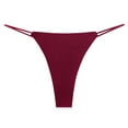 thumbnail image 3 of Bigersell Thermal Underwear for Women Clearance Women's Exotic Underwear Boyshort Thongs Panty Style P-1203 Cotton Boyshort Panties Lace Thong Briefs Mid Waist Women Cheeky Panties Wine S, 3 of 3
