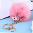 thumbnail image 4 of Llavero esponjoso Pompones rosas Llavero de coche Llaveros de animales Llaveros rosas Llavero de unicornio Colgante Pompón Regalo Llaveros de moda rosa, 4 of 5
