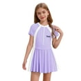 thumbnail image 1 of Moggemol Maillot de Bain à Manches Courtes pour Filles, Robe de Plage Surf Violet 150/TG, 1 of 5