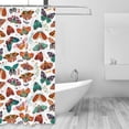 thumbnail image 2 of Shower Curtain, colorful butterfly A Waterproof Fabric Plastic Shower Curtain, Drying Fast Bathroom Curtain with 9 Buttonholes, Ruffle Shower Curtain 60x72in, 2 of 8