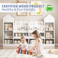 thumbnail image 2 of Glavbiku White Kids Wood Bookshelf & Toy Organizer,6 Compartment,2 Basket,Multi-Shelf Storage Cubby, 2 of 10