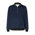 thumbnail image 4 of POIUYTR Women's Bomber Jacket 2024 Fall Casual Zip Up Outerwear Lightweight Fashion Windbreaker Coat with Pockets, 4 of 5