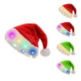 thumbnail image 3 of Xfvqtps Santa Hat with LED Lights for Adults and Kids Colorful Party Decoration Furry Light Up Christmas Gift Christmas Hat Red, 3 of 3