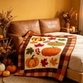 thumbnail image 3 of Thanksgiving Flannel Throw Blanket, 39.3x27.5in Soft Warm Plush Cover for Sofa Bed Camping, 3 of 5