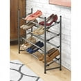 thumbnail image 2 of Whitmor 4-Tier Stackable & Adjustable Metal Shoe Rack, Space-Saving Closet Organizer, 16-Pair Capacity, Gunmetal Gray, 2 of 4