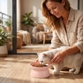 thumbnail image 7 of Elevated Tilted Cat Dog Bowl Raised Pet Feeding Bowl Neck Relief Anti Slip Base for Cats Small Dogs Whisker Friendly Indoor Food Water Dish, 7 of 7