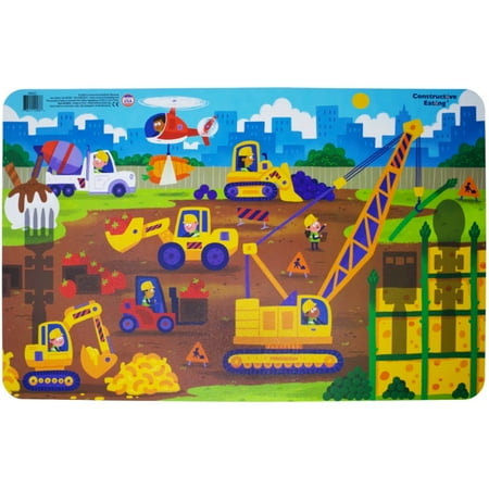 Constructive Eating Worksite Placemat for Toddlers, Infants, Babies and Kids - Placemat Toy is Made in The USA Using Materials Tested for Safety