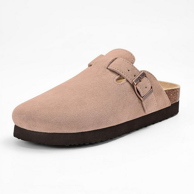 Kidmi Fashion Classic Platform Men Clogs Slippers Suede Clogs Slippers Cork Footbed Antislip Slippers Soft Leather Home Mules tzw