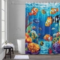 thumbnail image 5 of Summer Ocean Bathroom Shower Curtain, Clownfish Coral Seagrass Underwater World Waterproof Washable Soft Bath Curtain for Bathtub Decor with 12 Hooks&Grommet, 54x78 Inch, 5 of 9