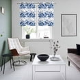 thumbnail image 3 of Blue Floral Kitchen Curtains Window Panels, Vintage Farmhouse Garden Flower Leaves Insulated Window Treatment Curtain, Grommet Curtains for Bedroom/Living Room/Bathroom, 2 Piece 27.5"Wx39"L, 3 of 8