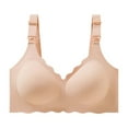 thumbnail image 5 of Gyujnb Wireless Seamless Nursing Bra Adjustable Straps Easy Open Drop Cup Side Support Anti Sag Maternity Breastfeeding Bra,L, 5 of 5