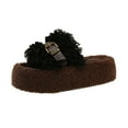 thumbnail image 2 of Zunfee Women's Plush Slippers Retro Chic - Fluffy Straps & Metal Buckle, Indoor-Outdoor, US 7.5 (EU 38), Black, Comfortable for Home & Errands, 2 of 6