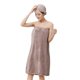 thumbnail image 1 of Women Coral Velvet Bath Towel Wrap with Snap Button Shower Robe Body Cover Up Silver gray, 1 of 4