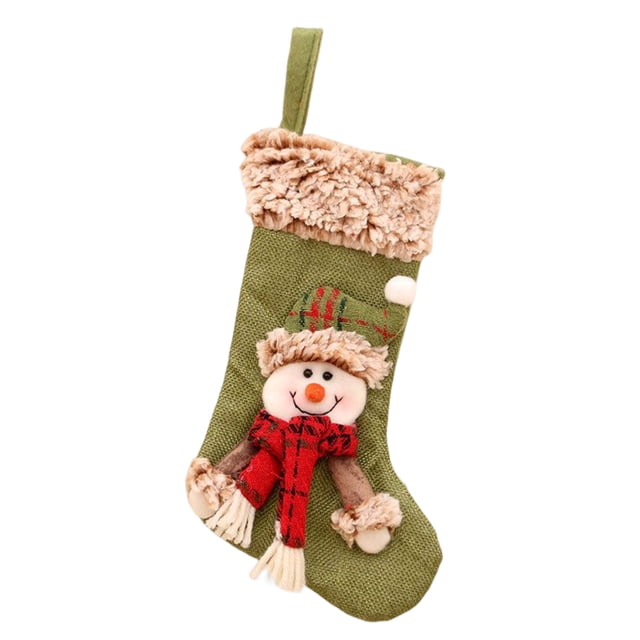 Toystoory calcetín de Navidad, decoración de árbol, bolsa de regalo de dulces, calcetines de dibujos animados, adorno, accesorio de fiesta, Kits de decoración para fiestas Muñeco de nieve Toystoory HA069723-02