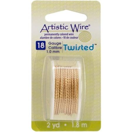 1 Round Hole Wire - Beadalon Artistic Wire Twisted Round, Non-Tarnish Brass