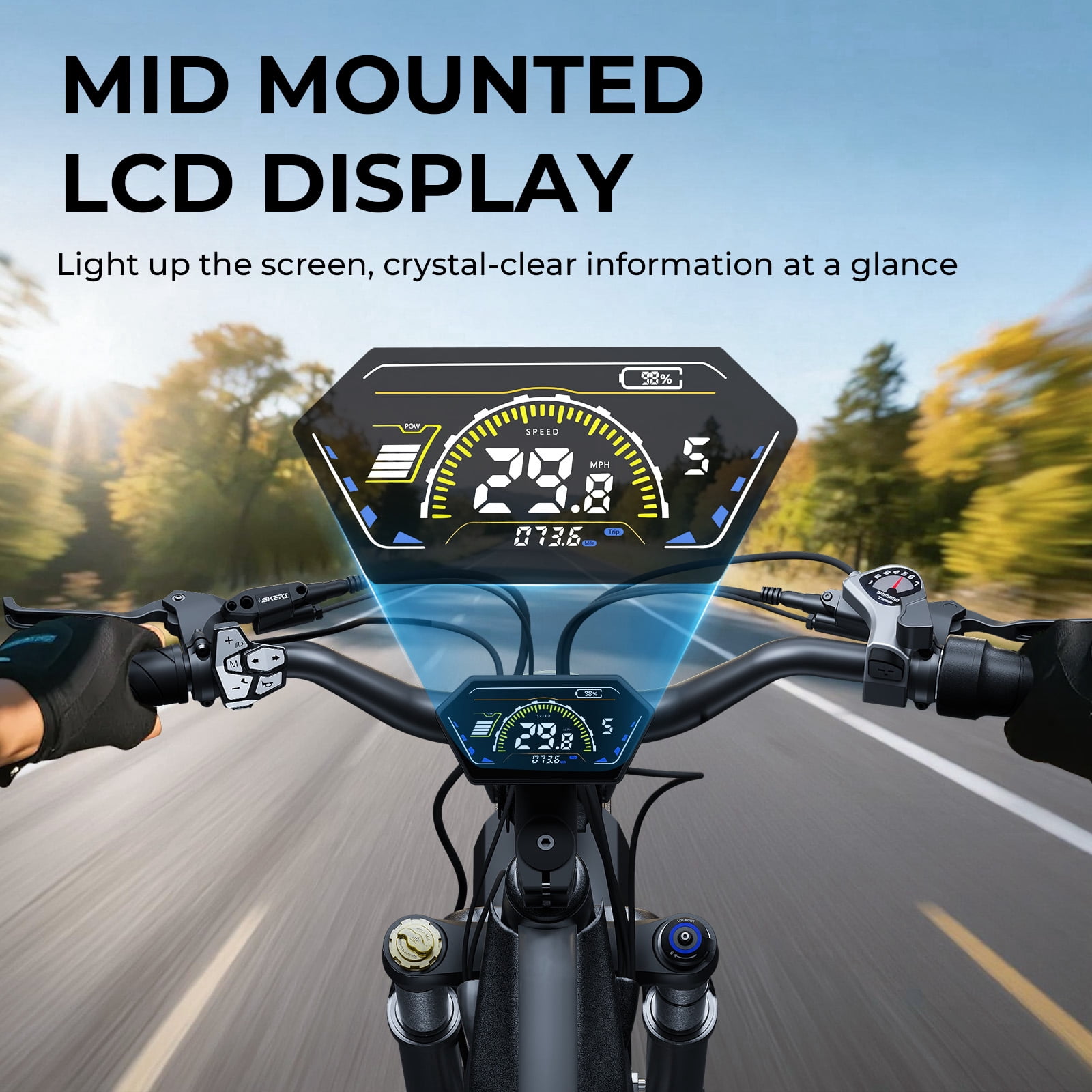 Skeri 750W Electric Bike for Adults, 26” x 4” Fat Tire Full Suspension E-Mountain Bikes, 48V 13Ah Battery UL2846