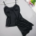 thumbnail image 2 of BONIXOOM Matching Christmas Pajamas For Couples Womens Christmas Pajamas Sleepwear None Sleeveless Solid Sleepwear Sets Black S, 2 of 3
