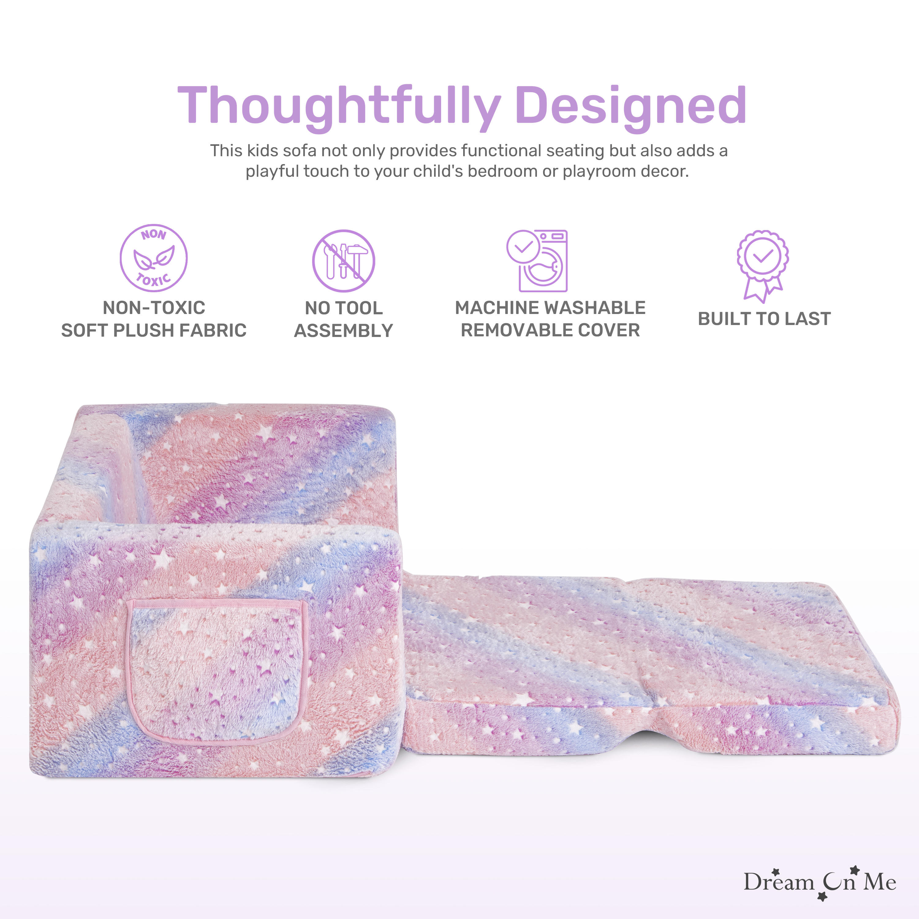 Dream On Me Nestle Kids Single Flip Out Sofa, Tie Dye