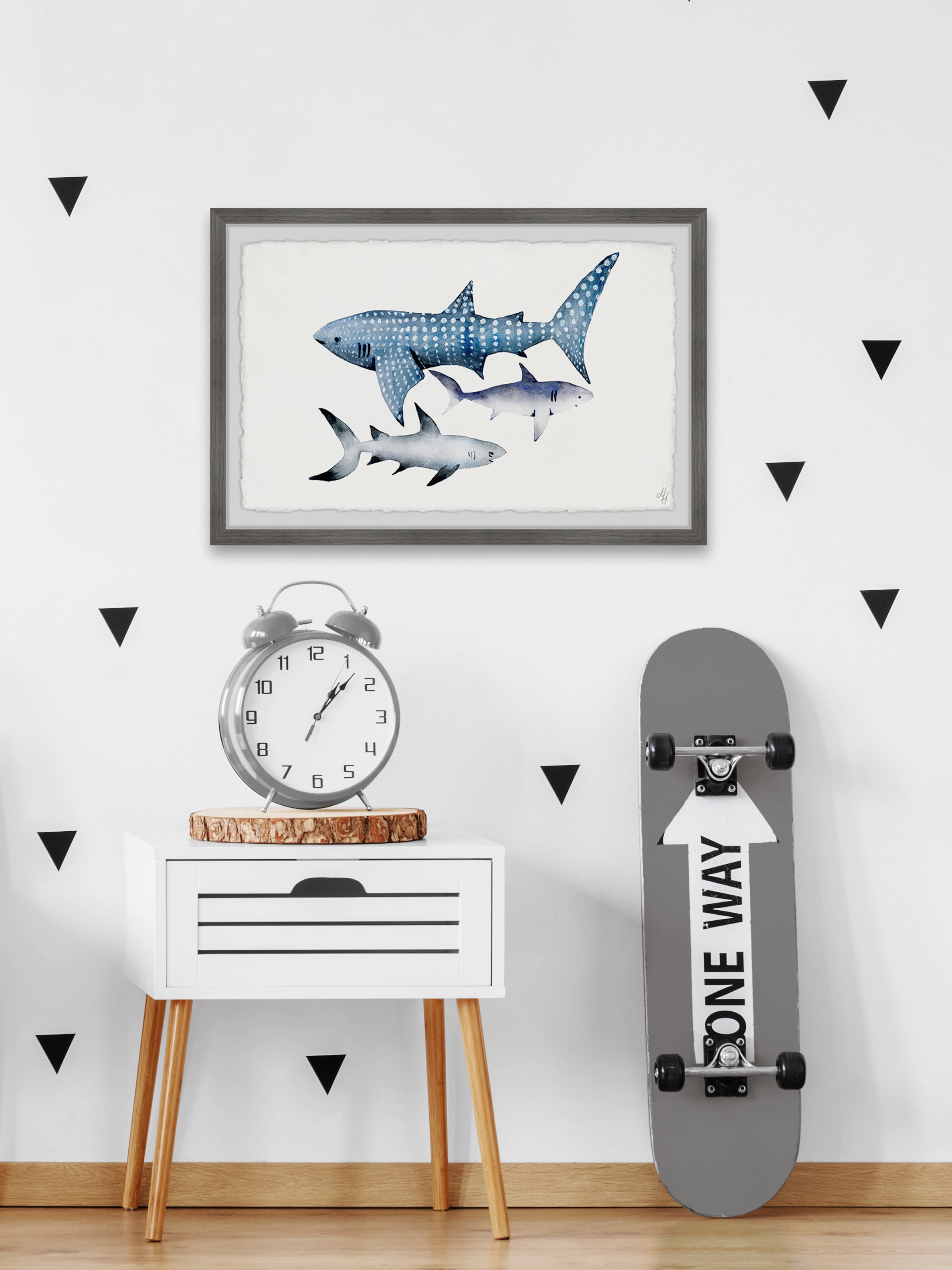 Marmont Hill Dotted Shark Framed Wall Art