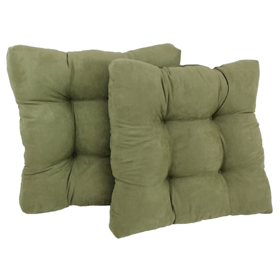 19-inch Squared Microsuede Tufted Dining Chair Cushion (Set of Two) - Sage
