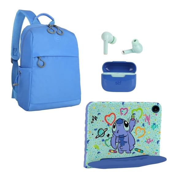Tableta Multi Disney combo de Stitch con Crossbody y audífonos inalámbricos TWS NB639