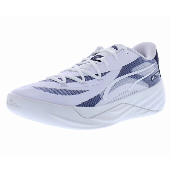 Puma All Pro Nitro Team Mens Shoes Size 14, Color: White/Navy/Lime Squeeze