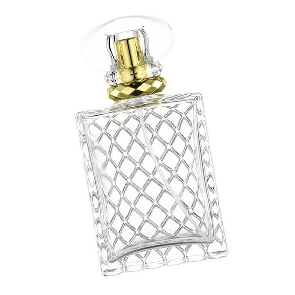 COSMOBETTY Refillable Glass Perfume Bottle Portable Square Travel Atomizer With Lattice Design For Fragrance And Family