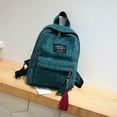 thumbnail image 3 of 8QIDA Womens Shoulder Bags Medium Size Casual Woman Simple Corduroy Backpacks Campus Style Solid Color Leisure Backpacks Green, 3 of 4
