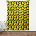 thumbnail image 4 of Ambesonne Floral Fabric by the Yard Upholstery, Autumn Sunflowers Leaves, 2 Yards, Earth Yellow and Fern Green, 4 of 5