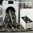 thumbnail image 7 of FairOnly 10'x13'Modern Meadow Bloom Non Slip Low Pile Area Rug Pastoral Floral Machine Washable Rug for Living Room Laundry Kitchen,Black, 7 of 7