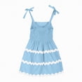 thumbnail image 4 of NIEWTR Robe Douce Sans Manches pour Fillettes, Imprimé Fruits, Robe d'Été pour Vacances (Bleu Ciel, 9-10 Ans), 4 of 5