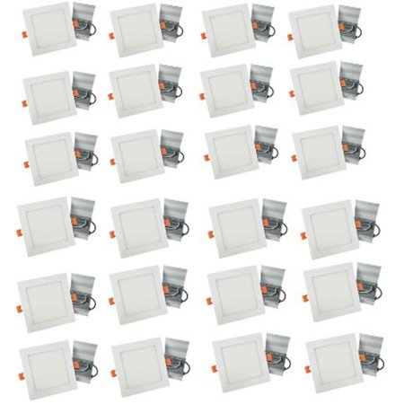 

American Imaginations AI-29251 4 in. Square Aluminum Semi-Recessed Pot Light White - 24 Piece