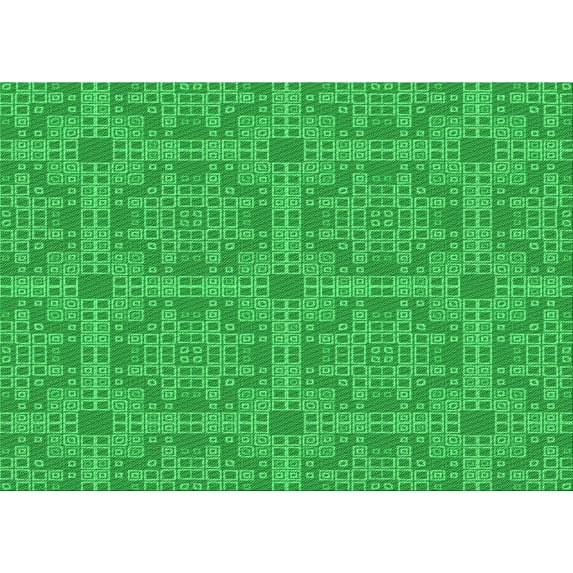 Ahgly Company Indoor Rectangle Patterned Neon Green Area Rugs, 7' x 9'