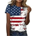 thumbnail image 2 of UVEASISHA American Flag T-Shirt for Women 4th of July Shirts Short Sleeve 2025 Independence Day Patriotic Tops Comfy Going Out Shirts Multicolor XXXXXL, 2 of 5
