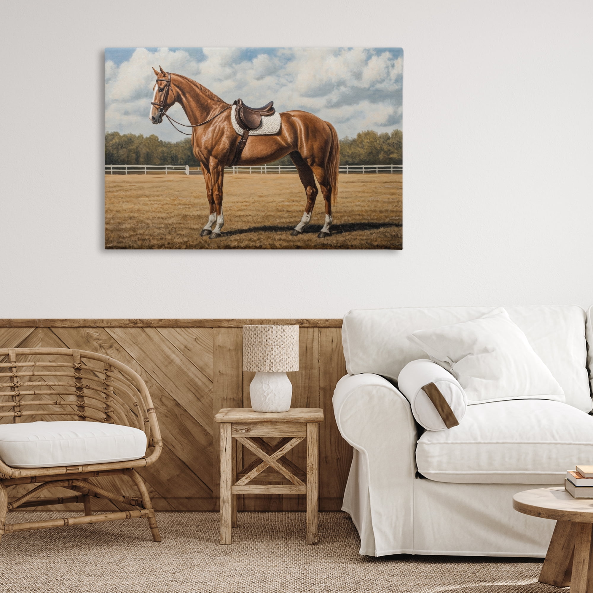 Stupell Industries Saddled Up Chestnut Horse Canvas Wall Art, design by Petal Prints Design