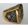 thumbnail image 2 of Masonic Rings Past Master Freemason Ring / Masonic Ring - Gold Plated Steel, 2 of 6
