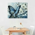 thumbnail image 2 of PRATYUS Farmhouse Blue Butterfly Wall Art Rustic Flower Pictures Wall Decor Gift Canvas Painting Prints Artwork Home Decoration Framed for Bathroom Kitchen Bedroom Living Room, 2 of 6