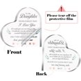 thumbnail image 3 of Daughter Acrylic Heart Sign Plaque Gift from Mom Dad,Desk Decor for Daughter,Gifts for Daughter,Never Forget That I Love You Sign Birthday Gifts for Daughter from Mom Dad, 3 of 6