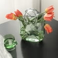 thumbnail image 3 of Cesta de transporte con forma de bolsa, jarrón de cristal verde, flores acuáticas, flores secas, adorno, pecera, decoración del hogar, 3 of 5